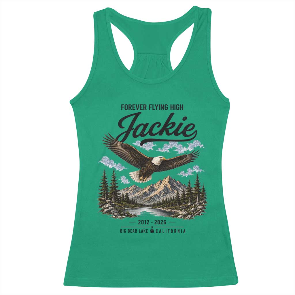 Jackie Bald Eagle Memorial Tribute Racerback Tank Top Forever Flying High Big Bear California 2012 2026