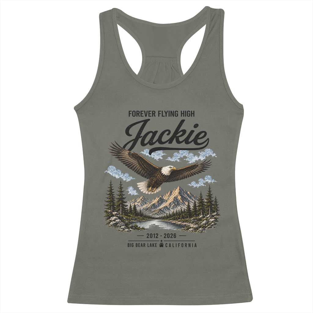 Jackie Bald Eagle Memorial Tribute Racerback Tank Top Forever Flying High Big Bear California 2012 2026