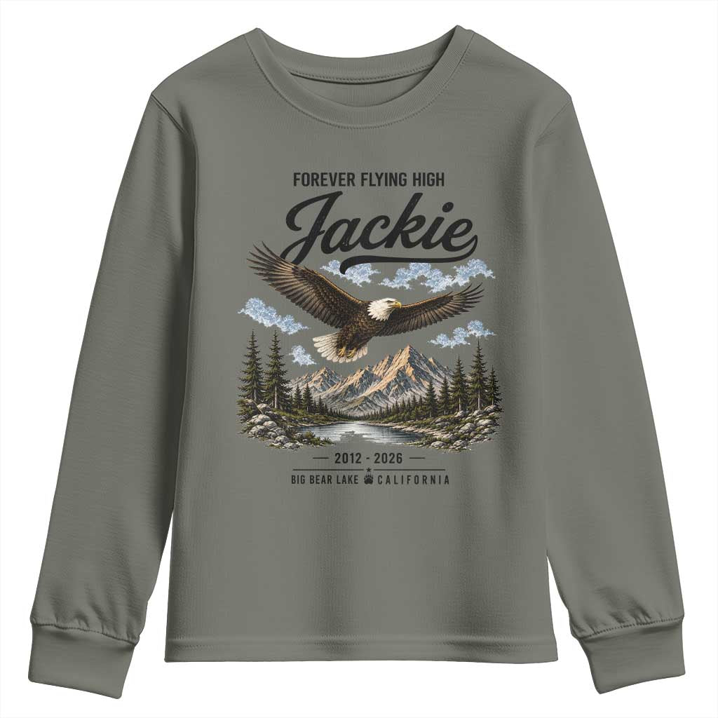 Jackie Bald Eagle Memorial Tribute Youth Sweatshirt Forever Flying High Big Bear California 2012 2026