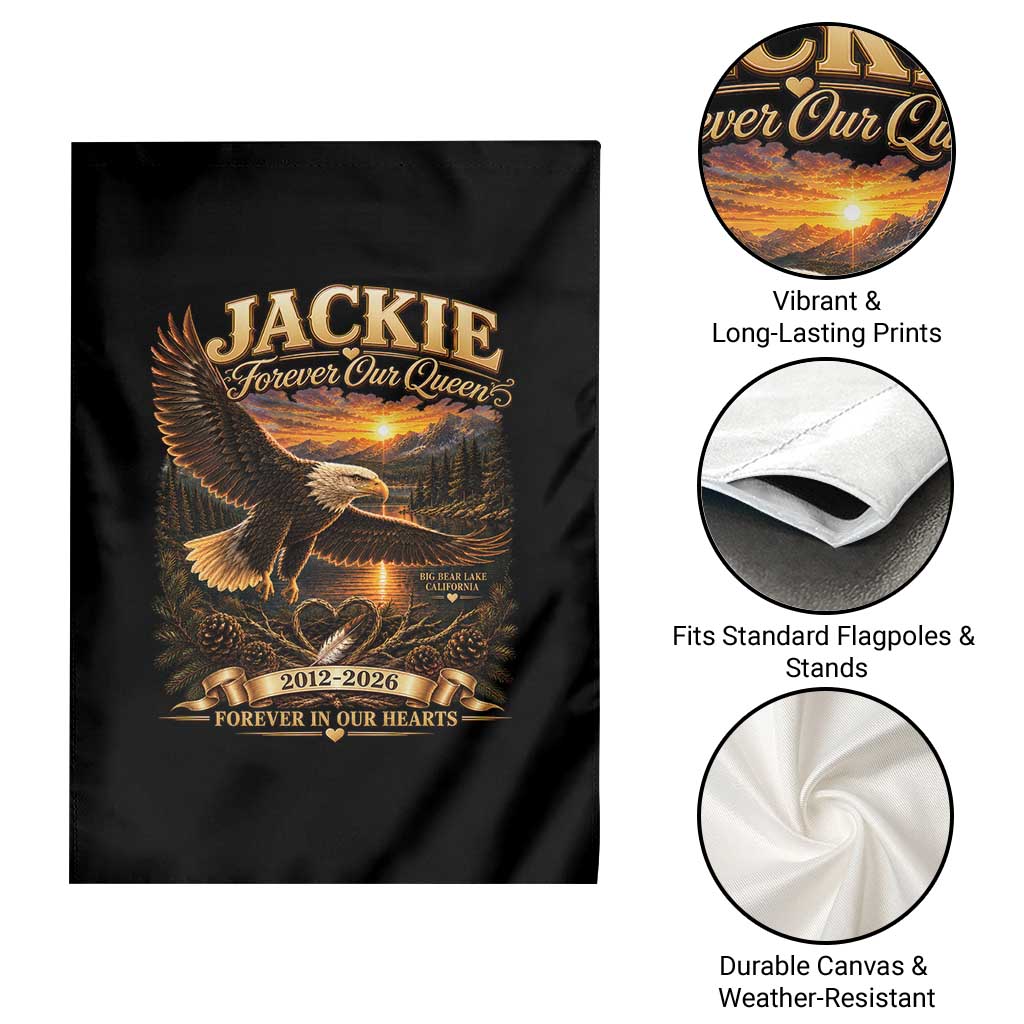 Jackie The Eagle Big Bear Lake California Garden Flag Forever Our Queen And In Our Hearts Wildlife Supports