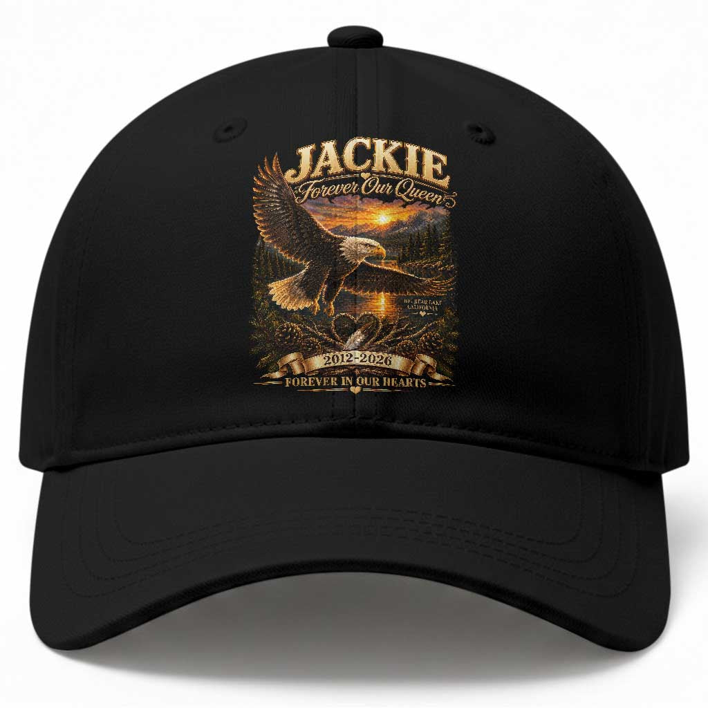Jackie The Eagle Big Bear Lake California Baseball Cap Forever Our Queen And In Our Hearts Wildlife Supports