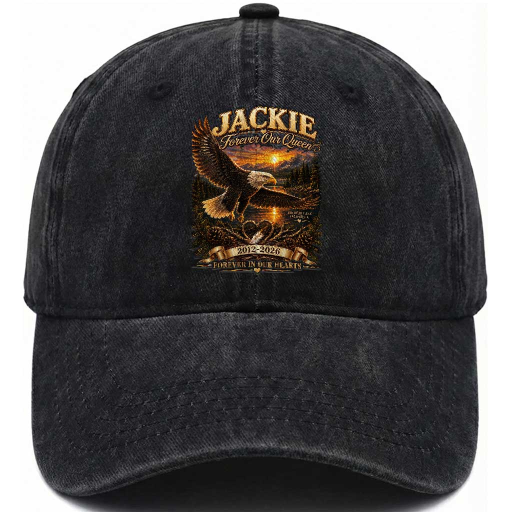 Jackie The Eagle Big Bear Lake California Washed Cotton Baseball Cap Forever Our Queen And In Our Hearts Wildlife Supports