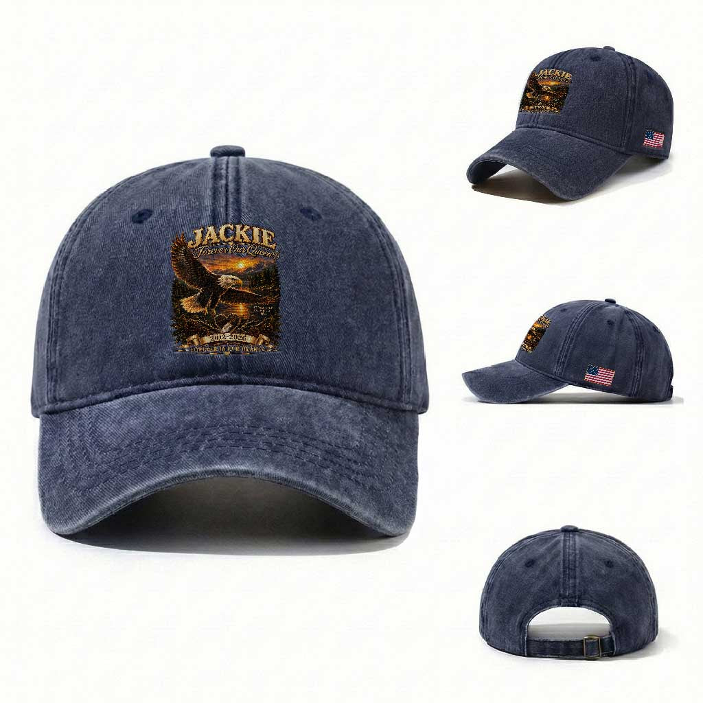 Jackie The Eagle Big Bear Lake California Washed Cotton Baseball Cap Forever Our Queen And In Our Hearts Wildlife Supports