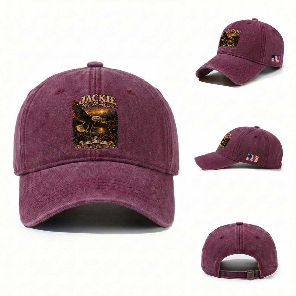 Jackie The Eagle Big Bear Lake California Washed Cotton Baseball Cap Forever Our Queen And In Our Hearts Wildlife Supports