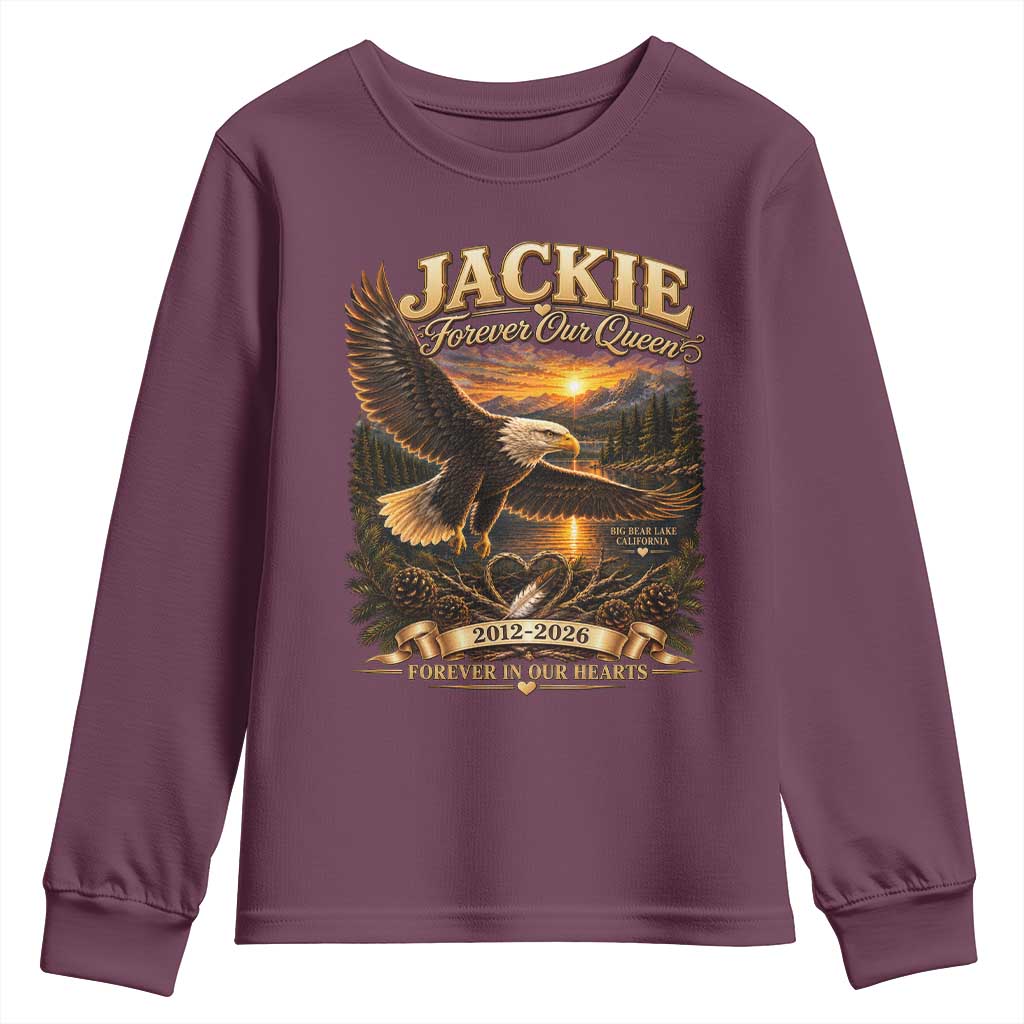 Jackie The Eagle Big Bear Lake California Youth Sweatshirt Forever Our Queen And In Our Hearts Wildlife Supports