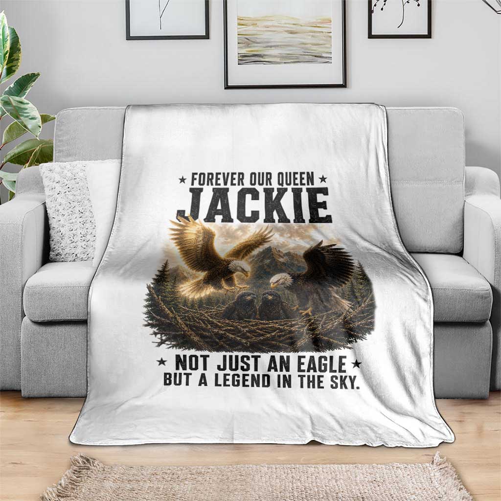 Jackie Bald Eagle Throw Blanket Forever Our Queen Not Just An Eagle But A Legend In The Sky