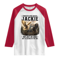 Jackie Bald Eagle Raglan Shirt Forever Our Queen Not Just An Eagle But A Legend In The Sky