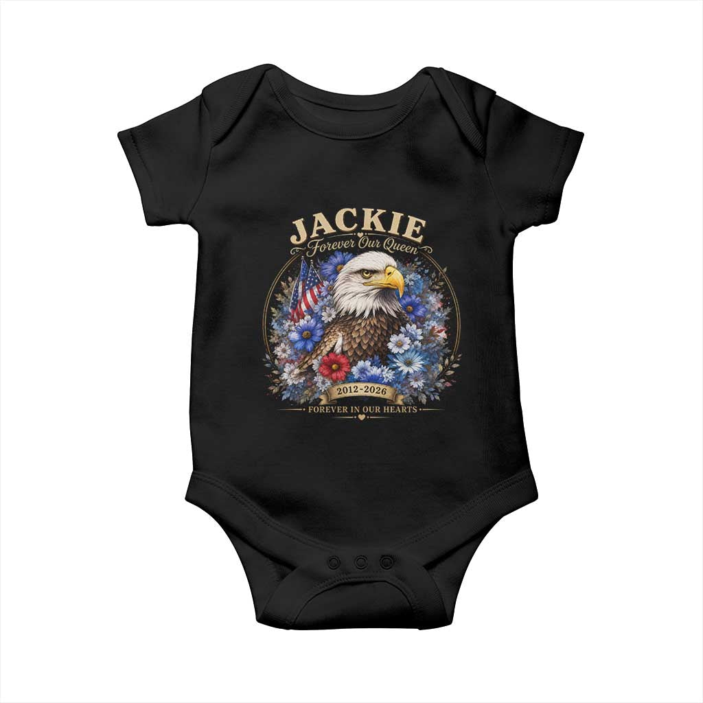 Jackie Bald Eagle Baby Onesie Forever Our Queen And In Our Hearts USA Floral