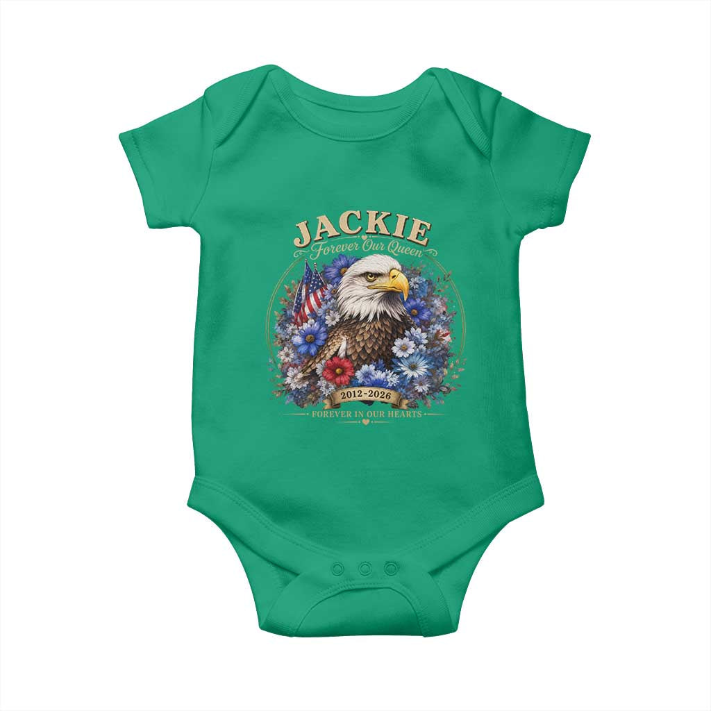 Jackie Bald Eagle Baby Onesie Forever Our Queen And In Our Hearts USA Floral