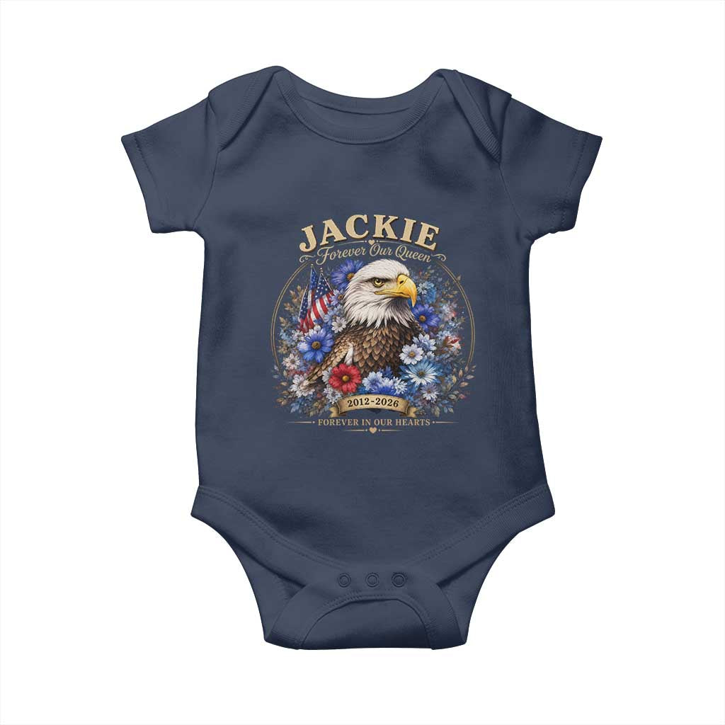 Jackie Bald Eagle Baby Onesie Forever Our Queen And In Our Hearts USA Floral