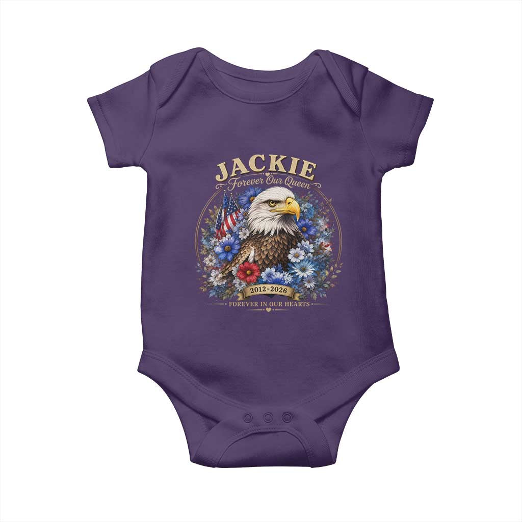 Jackie Bald Eagle Baby Onesie Forever Our Queen And In Our Hearts USA Floral