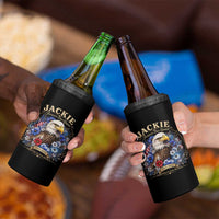 Jackie Bald Eagle 4 in 1 Can Cooler Tumbler Forever Our Queen And In Our Hearts USA Floral