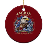 Jackie Bald Eagle Ceramic Ornament Forever Our Queen And In Our Hearts USA Floral