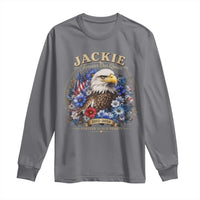 Jackie Bald Eagle Long Sleeve Shirt Forever Our Queen And In Our Hearts USA Floral