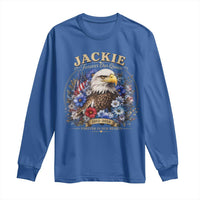 Jackie Bald Eagle Long Sleeve Shirt Forever Our Queen And In Our Hearts USA Floral