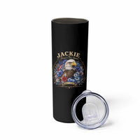 Jackie Bald Eagle Skinny Tumbler Forever Our Queen And In Our Hearts USA Floral
