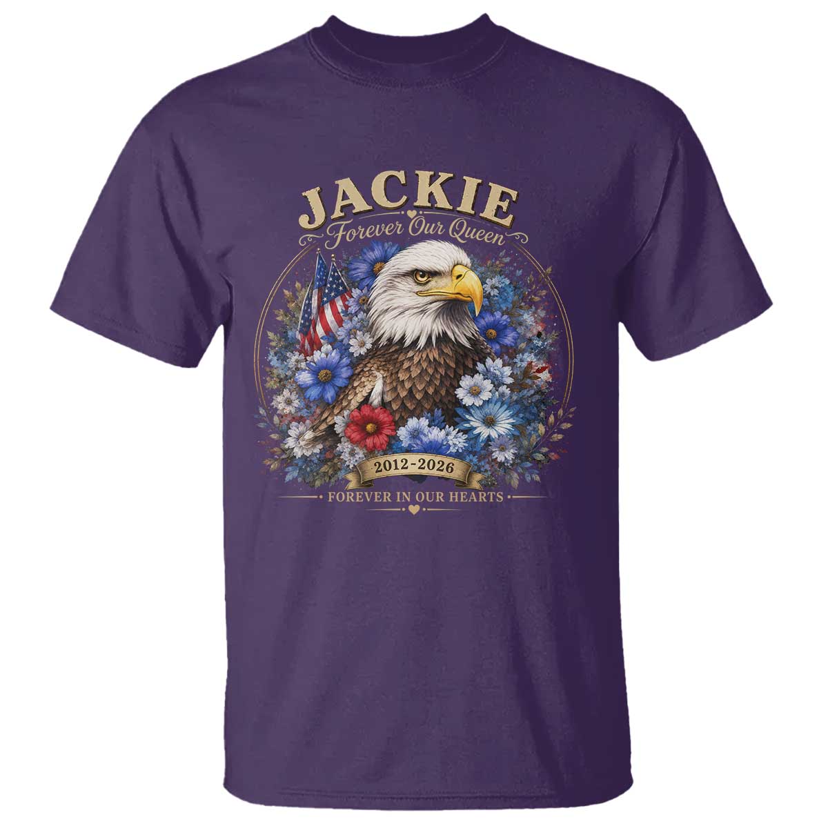 Jackie Bald Eagle T Shirt Forever Our Queen And In Our Hearts USA Floral