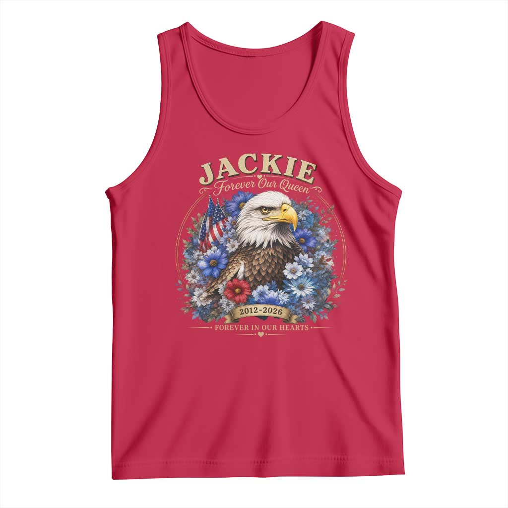 Jackie Bald Eagle Tank Top Forever Our Queen And In Our Hearts USA Floral