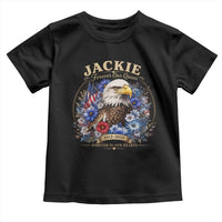Jackie Bald Eagle Toddler T Shirt Forever Our Queen And In Our Hearts USA Floral