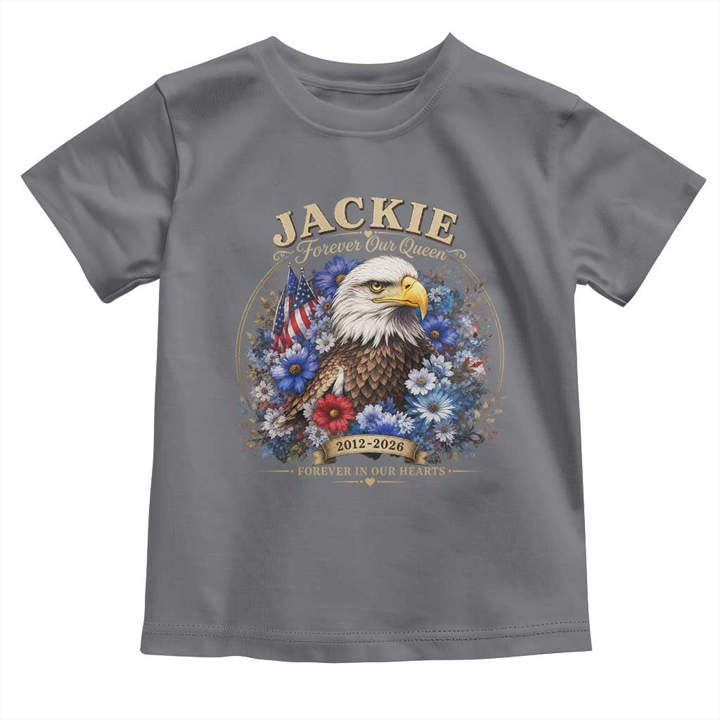Jackie Bald Eagle Toddler T Shirt Forever Our Queen And In Our Hearts USA Floral