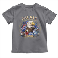 Jackie Bald Eagle Toddler T Shirt Forever Our Queen And In Our Hearts USA Floral