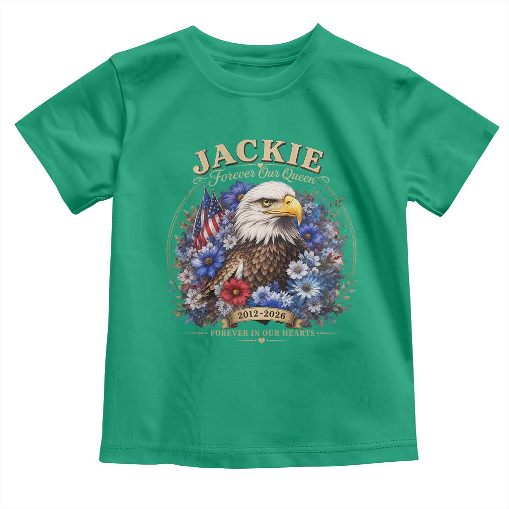 Jackie Bald Eagle Toddler T Shirt Forever Our Queen And In Our Hearts USA Floral