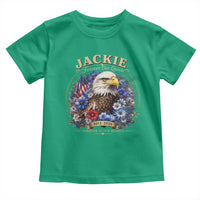 Jackie Bald Eagle Toddler T Shirt Forever Our Queen And In Our Hearts USA Floral