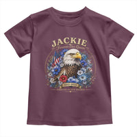 Jackie Bald Eagle Toddler T Shirt Forever Our Queen And In Our Hearts USA Floral