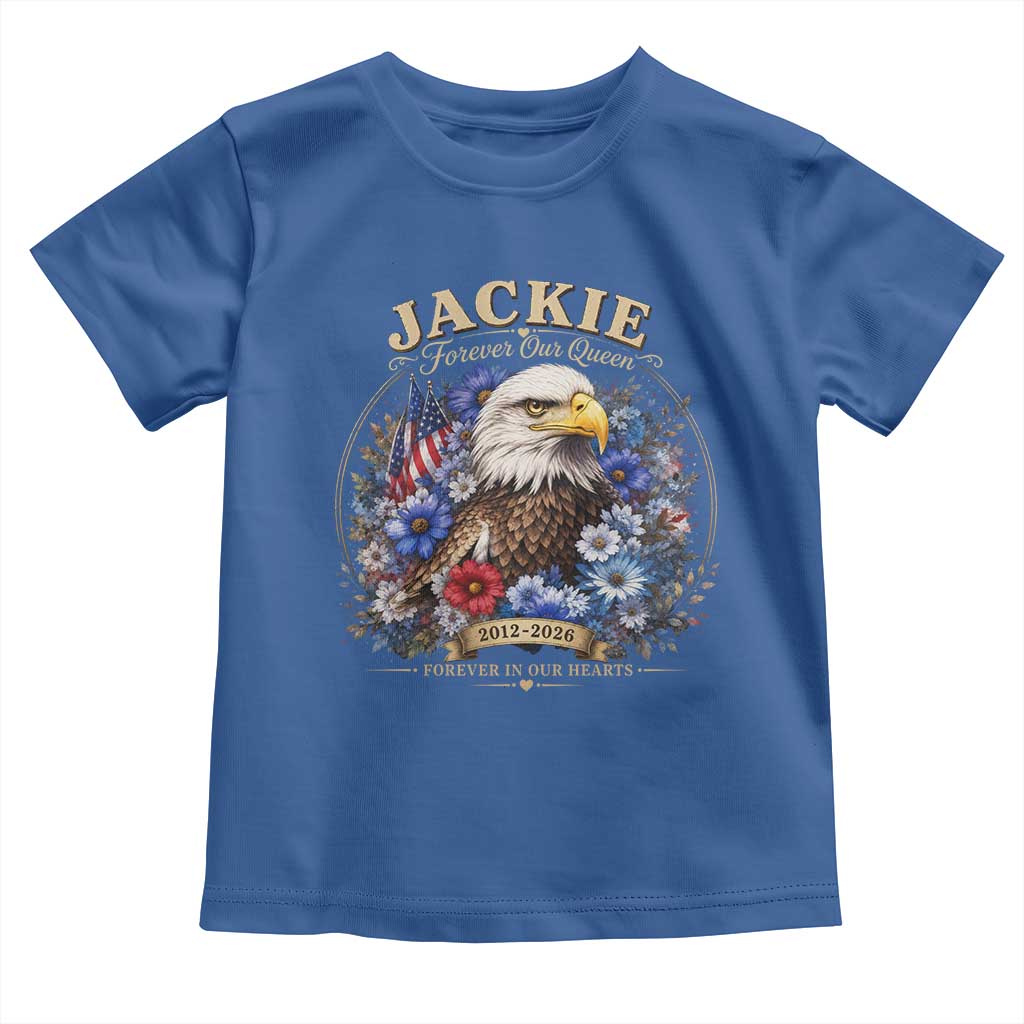 Jackie Bald Eagle Toddler T Shirt Forever Our Queen And In Our Hearts USA Floral