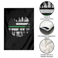 Park Ranger Law Enforcement Forest Green Line American Flag Garden Flag