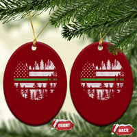Park Ranger Law Enforcement Forest Green Line American Flag Ceramic Ornament