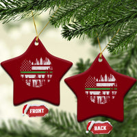 Park Ranger Law Enforcement Forest Green Line American Flag Ceramic Ornament