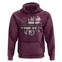 Park Ranger Law Enforcement Forest Green Line American Flag Hoodie
