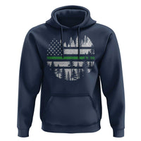 Park Ranger Law Enforcement Forest Green Line American Flag Hoodie