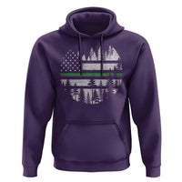 Park Ranger Law Enforcement Forest Green Line American Flag Hoodie