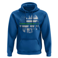 Park Ranger Law Enforcement Forest Green Line American Flag Hoodie