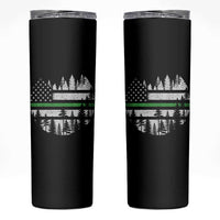 Park Ranger Law Enforcement Forest Green Line American Flag Skinny Tumbler