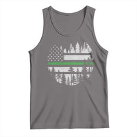 Park Ranger Law Enforcement Forest Green Line American Flag Tank Top