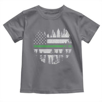 Park Ranger Law Enforcement Forest Green Line American Flag Toddler T Shirt