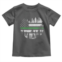 Park Ranger Law Enforcement Forest Green Line American Flag Toddler T Shirt