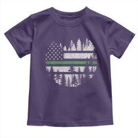 Park Ranger Law Enforcement Forest Green Line American Flag Toddler T Shirt