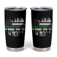 Park Ranger Law Enforcement Forest Green Line American Flag Tumbler Cup
