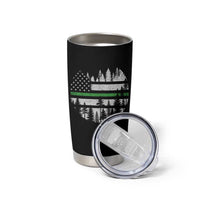 Park Ranger Law Enforcement Forest Green Line American Flag Tumbler Cup