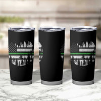 Park Ranger Law Enforcement Forest Green Line American Flag Tumbler Cup