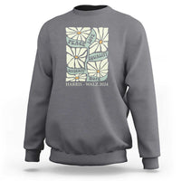 Harris Walz 2024 Sweatshirt Peace Love Equality Diversity Hope Hand Drawn Flower - Wonder Print Shop