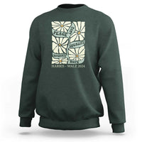 Harris Walz 2024 Sweatshirt Peace Love Equality Diversity Hope Hand Drawn Flower - Wonder Print Shop