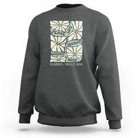 Harris Walz 2024 Sweatshirt Peace Love Equality Diversity Hope Hand Drawn Flower - Wonder Print Shop