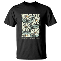 Harris Walz 2024 T Shirt Peace Love Equality Diversity Hope Hand Drawn Flower - Wonder Print Shop