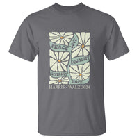 Harris Walz 2024 T Shirt Peace Love Equality Diversity Hope Hand Drawn Flower - Wonder Print Shop
