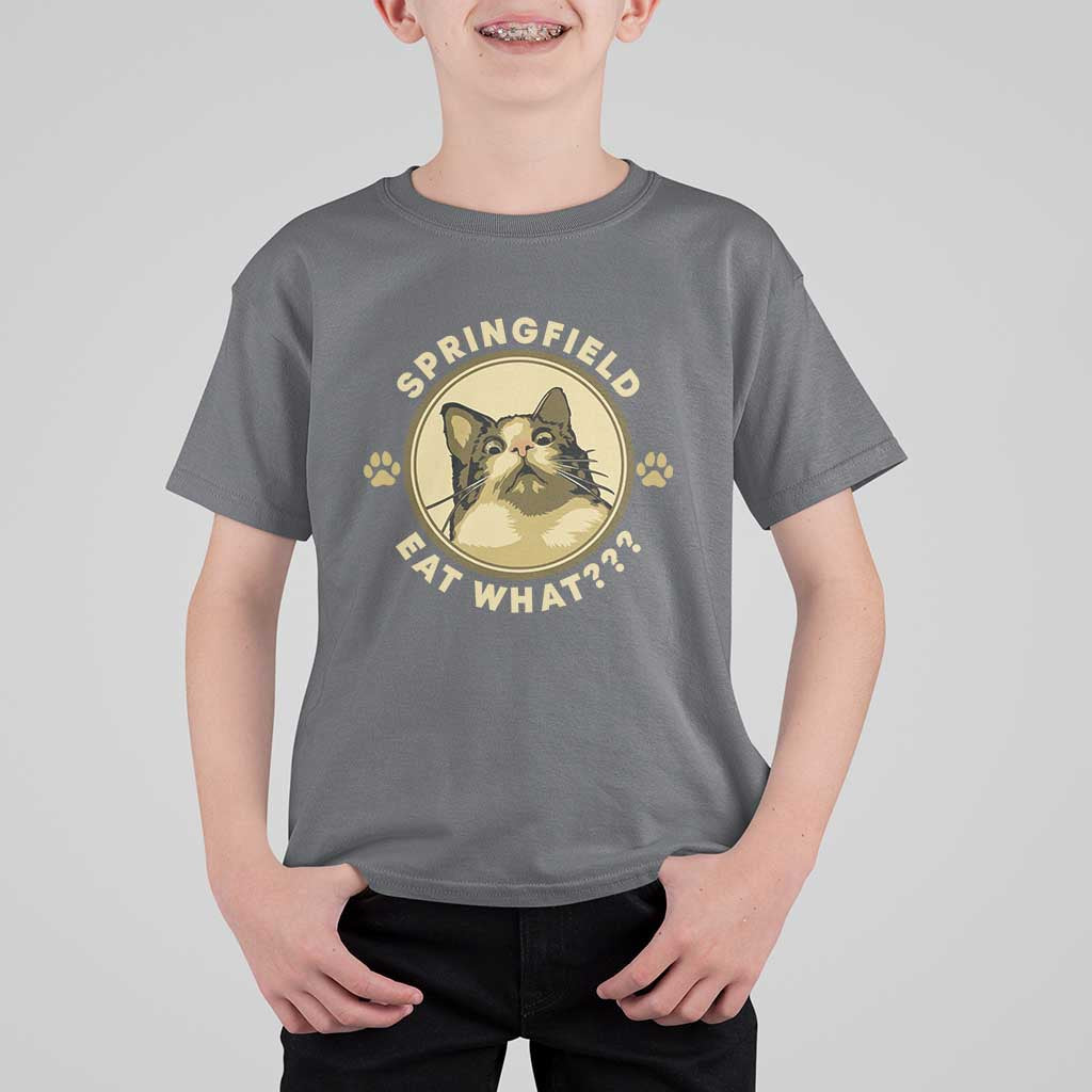 Funny Sarcastic T Shirt For Kid Springfield Eat What Shocked Cat Paw Pet Lovers Election 2024 - Wonder Print Shop